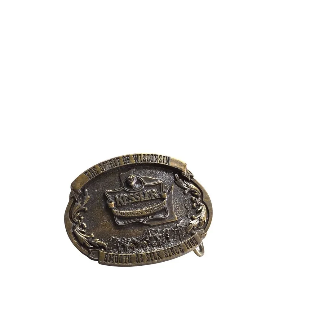 Kessler Whiskey Brass Belt Buckle LE 1993 Spirit Of Wisconsin .